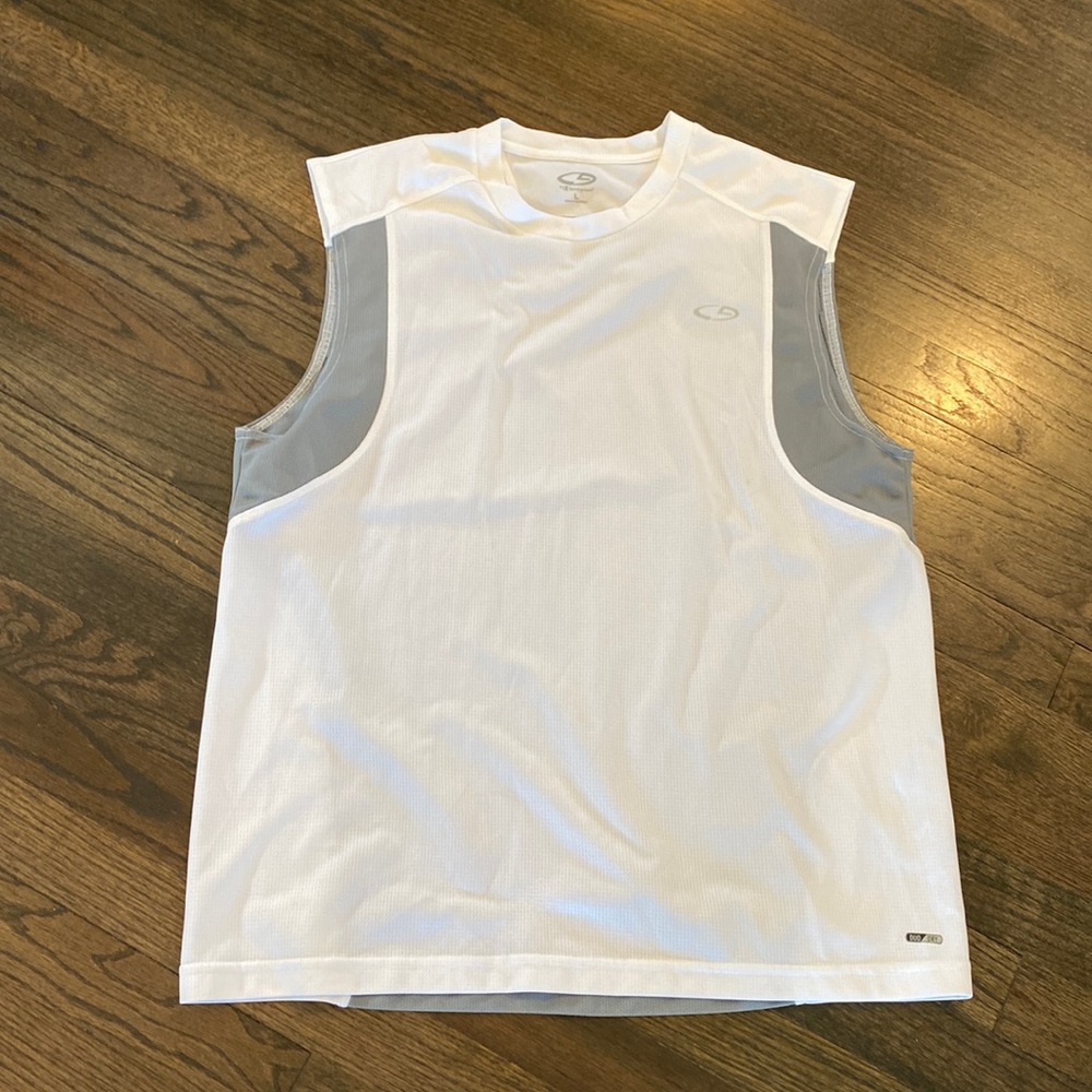 Champion Men’s Workout Tank White Gray Large L